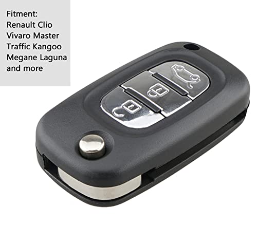 HooRLZ Key Fob Replacement Compatible with Renault Clio Vivaro Master Traffic Kangoo Megane laguna Modus Remote Car Key Cover Case - Image 3