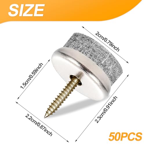 Soodyoow 50 Stück Filzgleiter Schrauben, 22 mm Filzgleiter für Stühle, Rund Stuhlgleiter für Fliesen, Stuhlbeinschoner für Möbel Stühle Laminat Parkett Fliesen