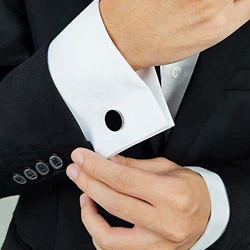 Mancuernillas redondas clásicas para hombre miniatura 2