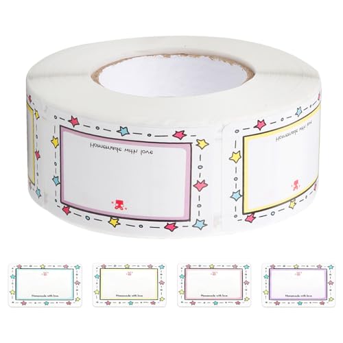 GLADFRESIT 500 etiquetas para tarros de mermelada, etiquetas de clasificación de tanque de almacenamiento, etiqueta de regalo, adecuada para botellas de alimentos, botellas de almacenamiento de