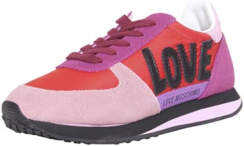 Love Moschino Women's Sneakers Low-Top Shoes Love Patch Fuschia/Red/Pink (Adult, Numeric_8) | Image 2