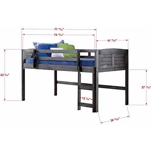 Donco Kids 790Aag_750C-Tb Louver Loft Bed, Twin, Antique Grey #TOP2