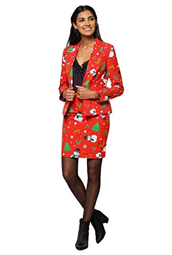 Opposuits Christmas Suits for Women - Christmiss - Xmas Costumes Include Blazer and Skirt - US 8