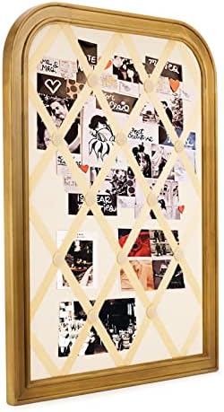 Photo Bulletin Board, Pin Board for Wall Decorative with Wooden Frame Fabric Memory Memo Photo Bulletin Board 23x17.5 Cork Board for Wall