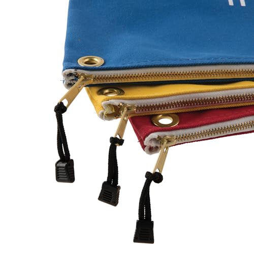 Canvas Tool Bag with Zipper, Assorted Colors 3 Pack Canvas Tool Pouch with Zipper, Coin Bag, Klein Tools 5539LCPAK - Image 7
