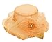 RZTA Women's Kentucky Church Dress Derby Hat Wide Brim Leaf Flower Bridal Shower Hat T1 Orange