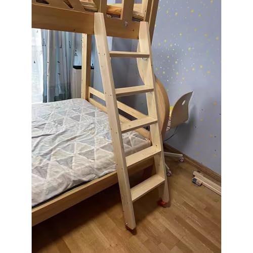 LXLZYXSF Wooden Ladder for Loft/Bunk Bed, Extra Tall Bedroom Ladder with 10cm Wide Rungs, Rubber Feet, Treehouse Ladder 100cm - 230cm High, Dormitory Schools(L-1.45m/57.1in/4.8ft)