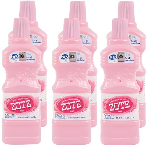 Zote Pink Liquid Laundry Soap 6-Pack (33.81 fl oz each) HE & Standard Machines Gentle & Effective Cleaning