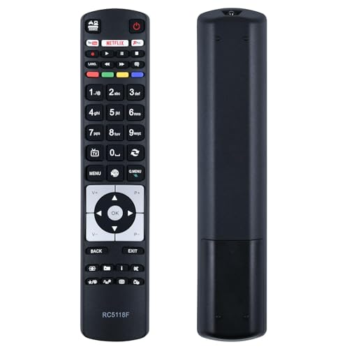 GOUYESHO RC5118 RC5118F Fernbedienung Ersatz für Hitachi Telefunken Smart TV Fernseher Kompatibel mit RC5118 24HB11J65U 32HB16J61U 32HB16J61U 32HB16T61U 43HB16T72U 55HK15T74U 55HK15T74UA