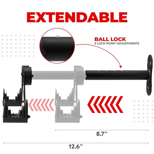 Pro Bike Tool BWH-01 Bike Rack For Garage Wall Mount - Alloy Steel Horizontal Bicycle Storage Hooks - Adjustable Indoor Hanger thumb #2