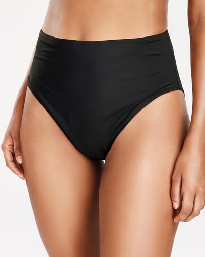 Tempt Me Womens High Cut High Waisted Bikini Bottoms Tummy Control Bathing Suit Bottoms Swim Bottom Swimsuit Bottom3
