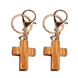 Segens-Holzkreuz-Schlüsselanhänger, Autoanhänger, Taschenanhänger, Ornament für Organisation und religiösen Ausdruck, spiritueller Schlüsselanhänger