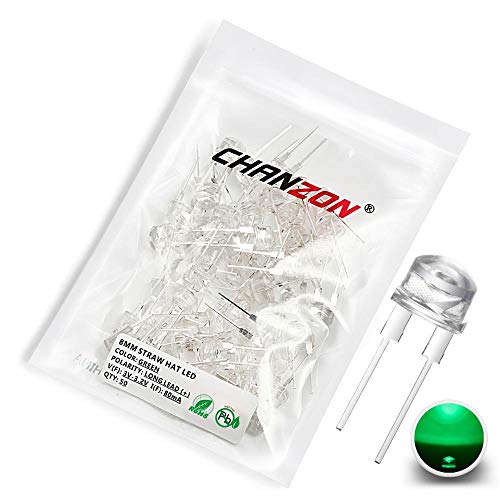 Chanzon 8mm Grüne LED Dioden 50 Stück