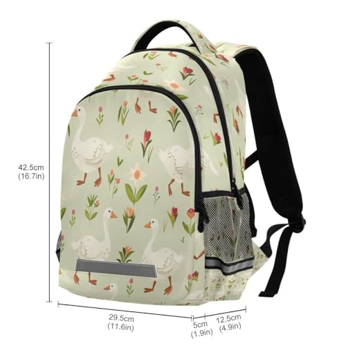 ALAZA Floral Duck Goose Backpack School Bag Laptop Bags Daypack Bookbag for Teen Girls Kids Boys, 13 14 15.6 inch3