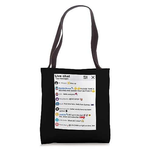 Live Chat Box Social Media Chats for Members Mods Subscriber Tote Bag