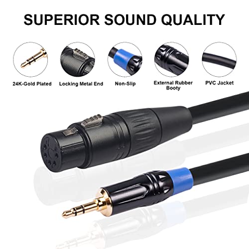 irene inevent Conector de fone de ouvido XLR de 3,5 mm de interconexão de microfone Adaptador de fio