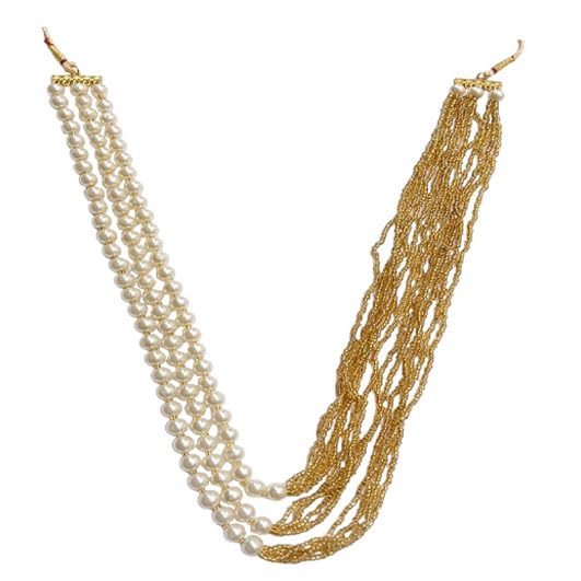 DENICRAASElegant Multicolor Pearls Beaded Moti Mala Necklace Jewellery Set for Women & Girls, Traditional & Modern Mala Set for Weddings, Parties & Festive Occasions