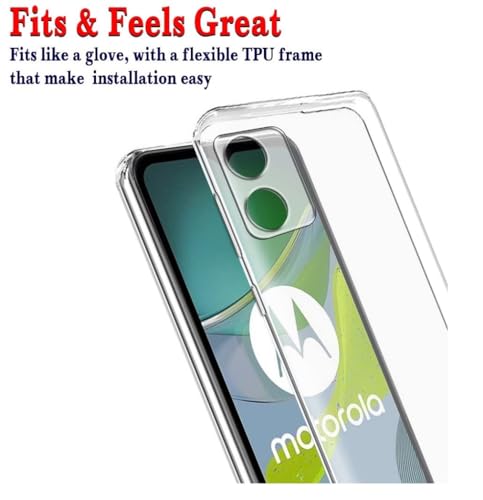 Image of COVERBLACK Soft Rubber Silicone Clear Back Cover for Motorola G04 - Transparent