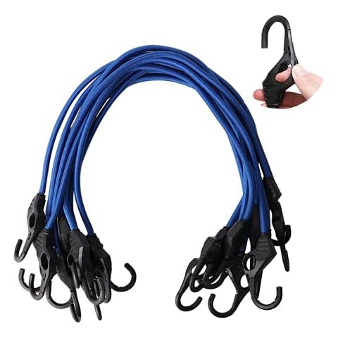XSTRAP STANDARD Heavy Duty Bungee Cords 10PK 32-Inch Bungee Cords with Finger-Hole Hooks, Ideal for Outdoor, Tarp Covers, Motorcycle, Luggage Rack Cover
