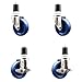 Service Caster Brand 4 Inch 316 Stainless Steel Light Duty Expanding Stem Caster Set of 4 Solid Poly Caster Wheels and 1-7/8? Stems ? 1,200lbs. Total Cpty ?2 Swivel/2 Swivel Casters with Locking Brake