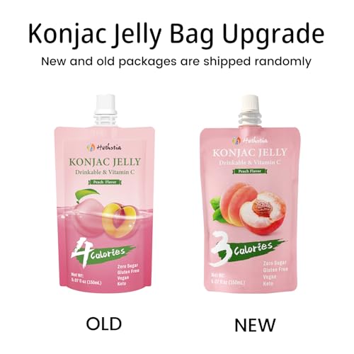 Hethstia Konjac Jelly Pouch Drinkable Peach Flavor, 10 Pack, Low Calories - image 8