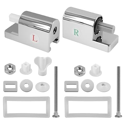 Juego Soportes Universales, para Asiento de Inodoro con Bisagras de Cierre Suave Incluidas, Kit de Fijación de Metal, para Instalación Sencilla y Durable de Piezas Fijas de Inodoro ﻿ ﻿