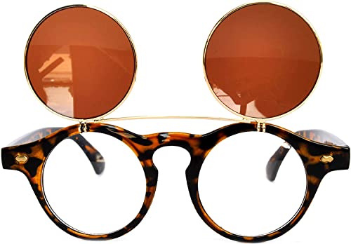 Image of OWL Steampunk Vintage Retro Round Circle Gothic Hippie Colored Plastic Frame Sunglasses Colored Lens