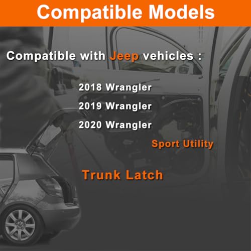 Image of Trunk Latch Compatible with 2018 2019 2020 Wrangler Replace Rear Tailgate Liftgate Lock Actuator