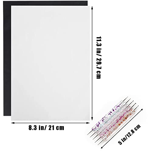 AGROKO 120 folhas de papel de transferência de carbono 29,7 x 21,1 cm com 5 canetas de rastreamento