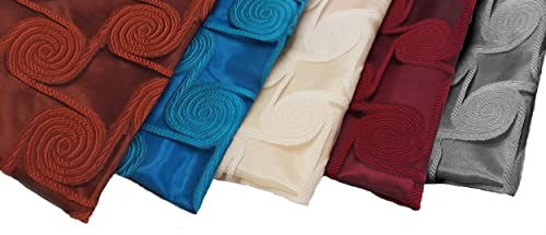 Gohd Golden Ocean Home Decor CIRCLE CYCLE Clipped Voile. Voile Jacquard Window Curtain Drape With Attached Fancy Valance And Taffeta Backing. 2Pcs Set. Each Pc 54 Inch Wide X 84 Inch Drop + 18 Inch Valance.  thumb #7