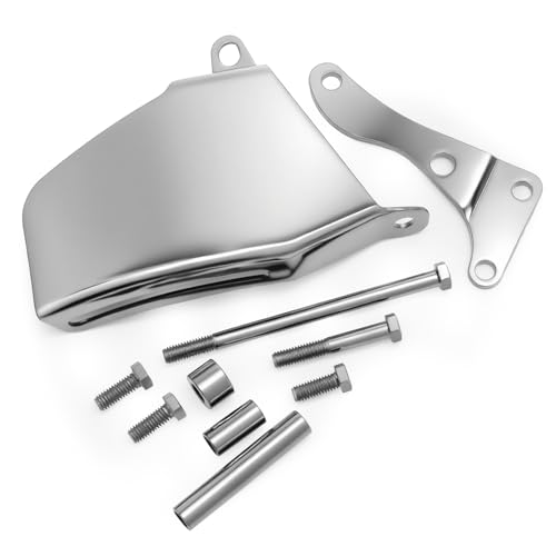 Daola888 Long Water Pump Alternator Bracket, Black, Compatible with Chevy SBC SB 305 350, with Hardware (Silver).1969 to 1986 SBC with Long Water Pump.