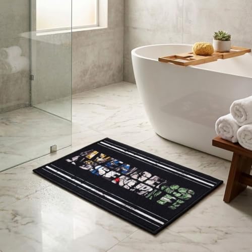 Image of Athom Living Premium Anti Slip Printed Kids Bathmat, Durable Nylon Fabric, Soft Texture, Easy to Clean, Stylish Home Decor Mat for Doorway & Kids Room, 37x57 cm, Multicolor (Avenger Assembled)