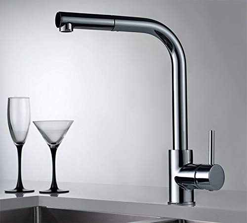 IMEX Malta - Grifo de cocina monomando con Ducha Extraíble, Grifo para Fregadero, Grifo de Cocina Monomando - Imex Malta Cromado GCE006