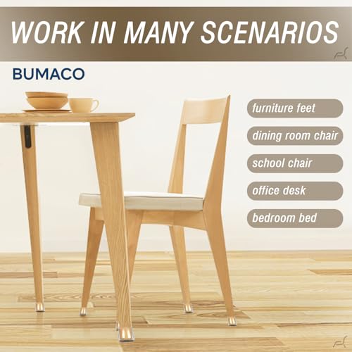 Image of BUMACO Chair Leg Floor Protectors Square Chair Leg Protectors for Hardwood Floors Silicone Pads Covers to Protect Floors(Clear-20 Pcs, Square L (1.02 inch-1.6 inch)