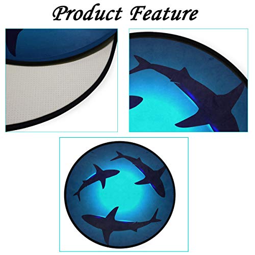 Tapete redondo azul con diseño de tiburones Vdsrup miniatura 6