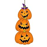 1PC Voiture rétroviseur Plat Pendentif Halloween Mignon Citrouille Voiture Ornement Figurine Artisanat Pendentif Voiture Accessoire décor Carnet Entretien Plante