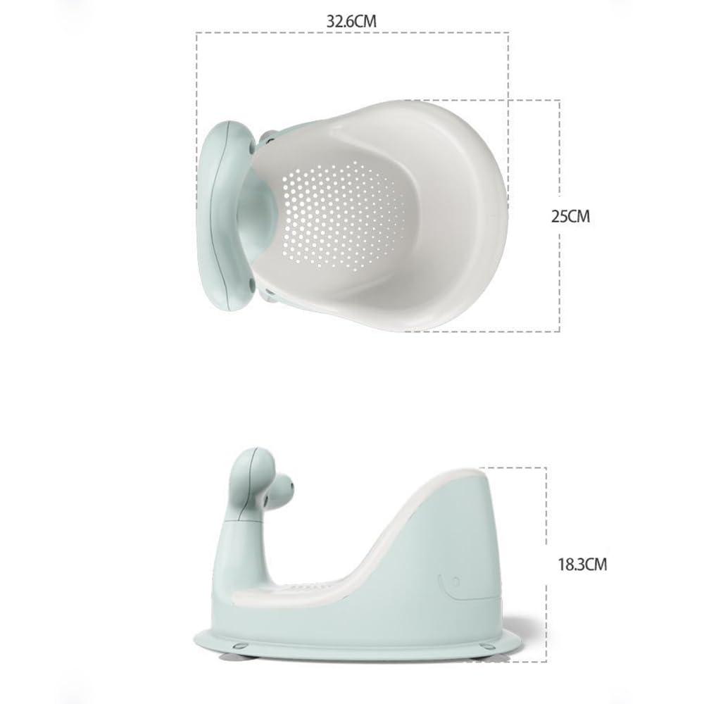 Seggiolino da bagno per bambini, sedia da doccia a forma di balena, con 4 ventose sicure, sedia da bagno per bambini da 6 a 36 mesi senza sporco nascosto (Rosa)