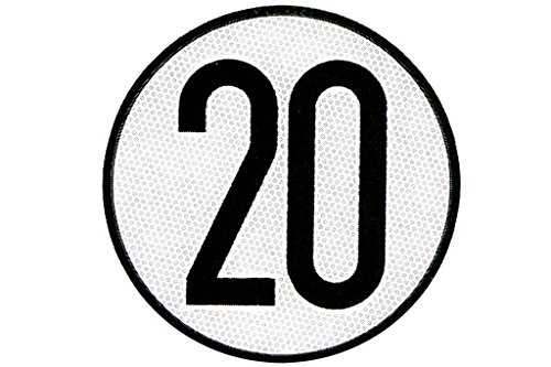 Cofan Placa de aluminio con homologación V-4 | Velocidad máxima permitida a 20 km/h. Para vehículos especiales con límites de velocidad | Ø 200 de diámetro