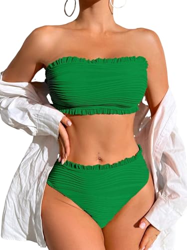 ZAFUL Women Strapless Bandeau Bikini Shell 2 Piece...