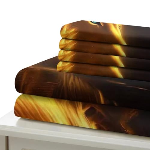 Fermeture éclair linge de lit lion 3D microfibre parure couette 220x240 - 6