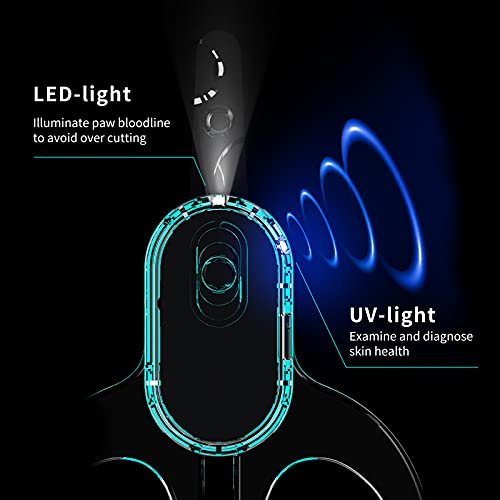 Claws & Tails Dog And Cat Nail Clippers, With Led And Uv-Light For Cat Ringworm Detection, Safety Lock, Pet Claw Trimmers For Small Animals & Small Breed, Usb Charging Grey #TOP1