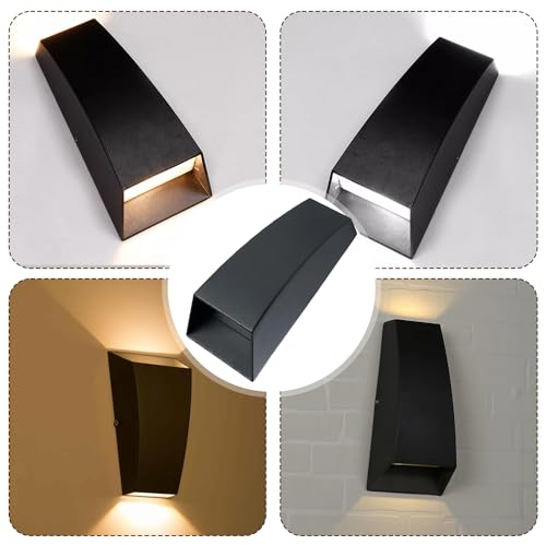 Image of GIGAWATTS 9W Pyramid Wall Light 2 Way BIS Approved 110LM COB LED Exterior Indoor Mount Fixture Up Down Sconce Lamp for Home Yard Staircase Living Room Bedroom Decor (1Pc, Warm White)