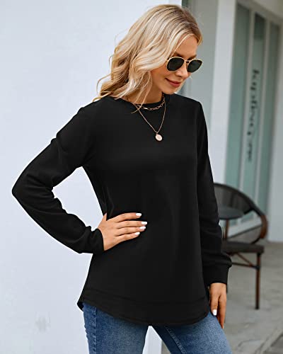 Image of MOLERANI Sweatshirts for Women Casual Long Sleeve Crewneck Shirt Tunic Tops | Pullovers, Soft Lightweight Warm Fabric, Loose Fit, Fall Winter Trendy Clothes, Daily Wear, Workout, Outdoor Outfits