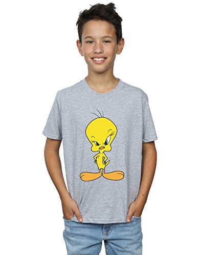 Image of Looney Tunes Boys Angry Tweety T-Shirt Sport Grey 9-11 Years