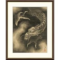 Amazon.co.jp: JHA 絵画 アート額絵 日本の名画 葛飾北斎「富士と笛吹