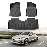 Powerty Floor Mats for 2023 2024 2025 Hyundai Ioniq 6 Accessories All Weather Floor Liner 3D TPE 1st & 2nd Row Floor Mat Heavy-Duty Floor Liners