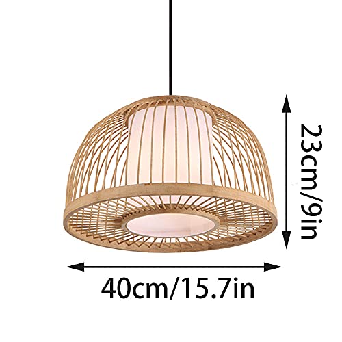 Suspension en Bambou MOCHAMIK - Lanterne Rustique E27 40x23cm - 4
