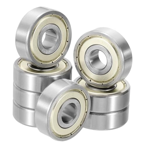 sourcing map 8 Pack 6301ZZ Deep Groove Ball Bearings, 12x37x12mm Chrome Steel Double Shield Bearing for Electric Motor, Home Appliances, Garden Machinery, (ABEC5)