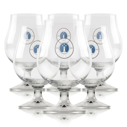 Collesi Birra Artigianale Set 6 Bicchieri Balloon 400 ml con Stelo – Bicchieri da Degustazione per Birra Artigianale e Specialità – Lavabili in Lavastoviglie
