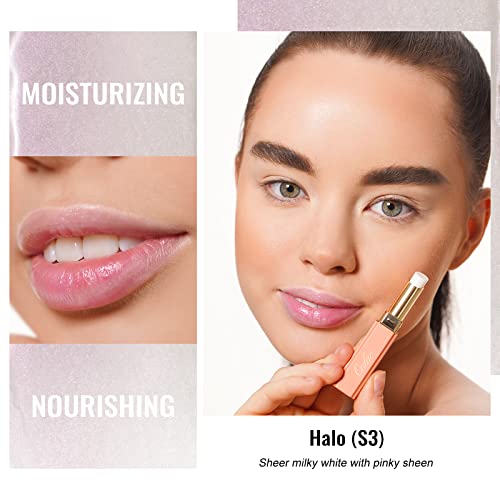Oulac Moisture Shine Lipstick - Tinted Lip Balm & Hydrating Lipstick for Dry Lips, Sheer Coverage Lip Colour | Juicy Look, Glossy Finish, Vegan, (S3) Halo | Sheer Milky White with Pinky Sheen - Image 3